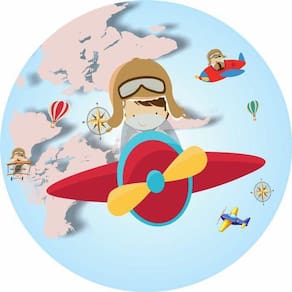 Painel Redondo 3D Sublimado Aviador Frd-1759