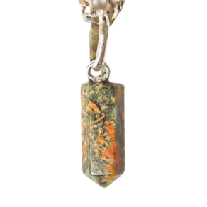 Colar Micro Pontinha Unakita Verde Montagem Prata 950