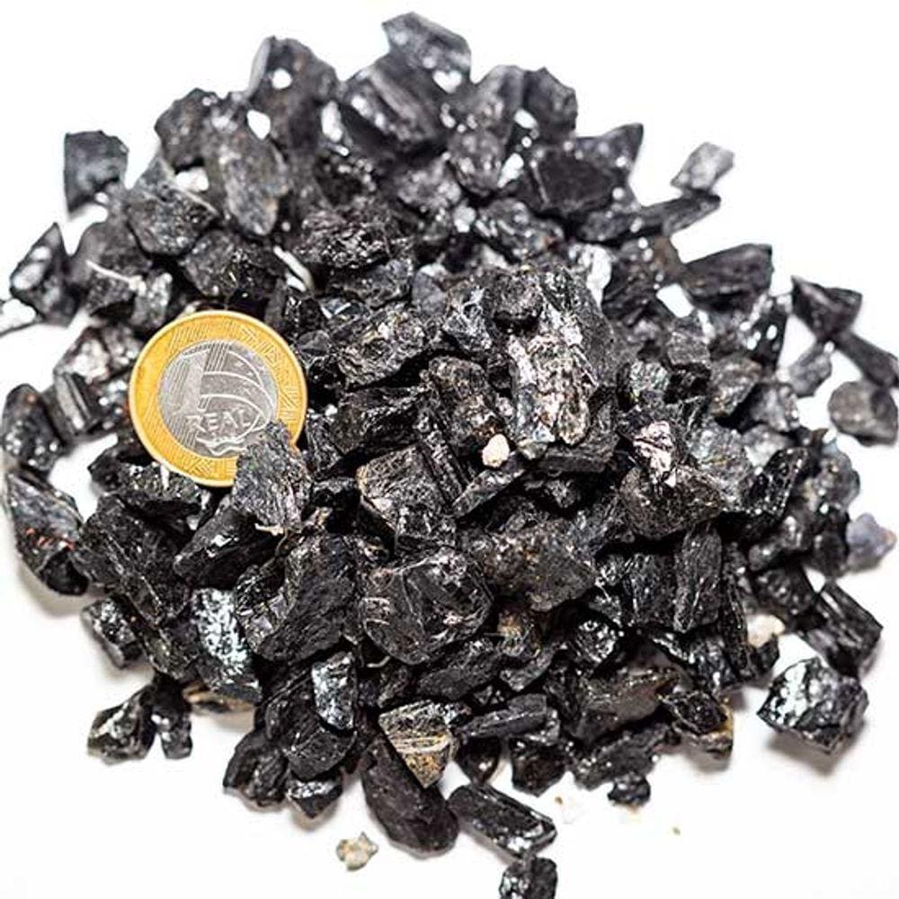 200g Turmalina Preta M Pedaços de Canudo 10 a 15 mm Classe C