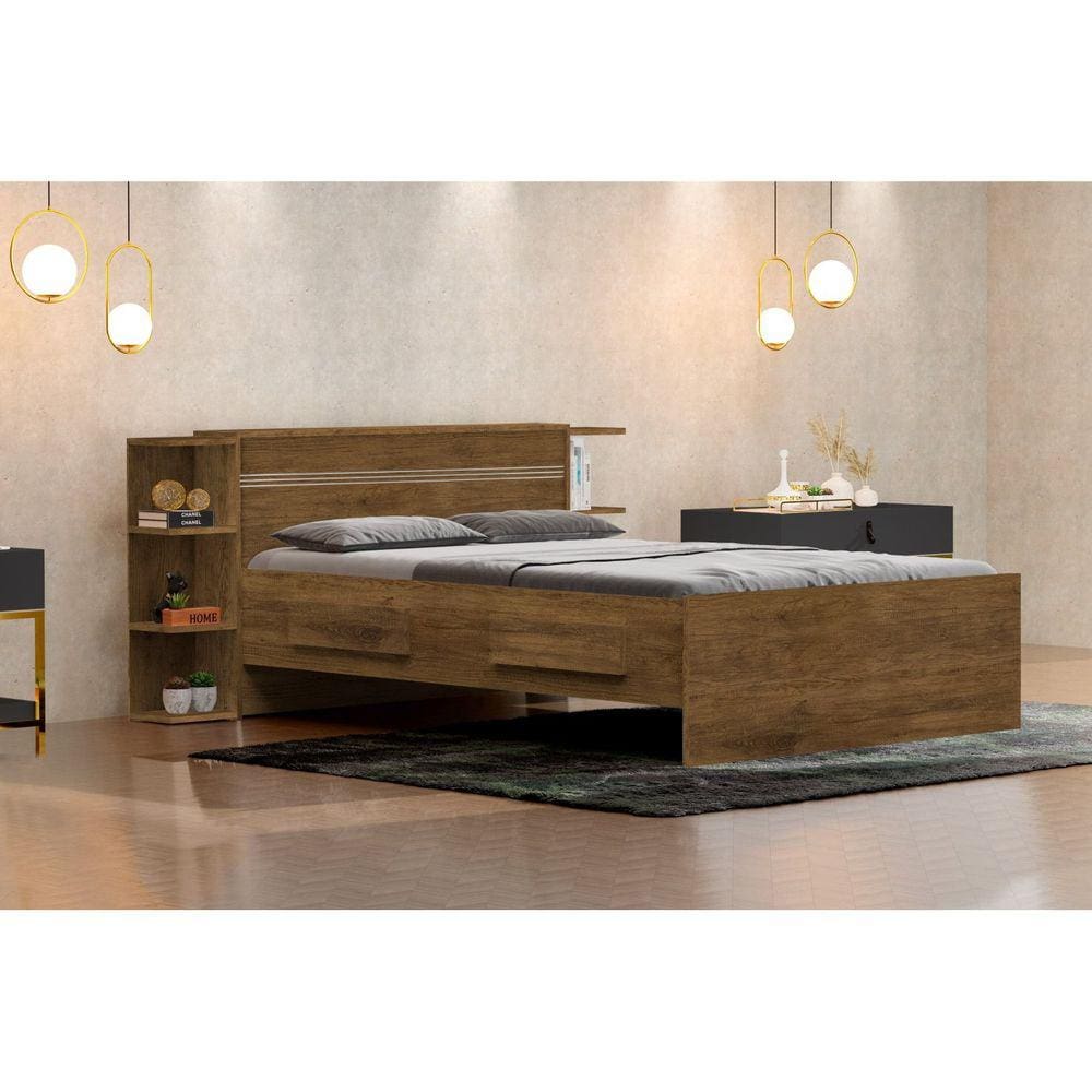 Cama Bau Casal com Gavetas Jade Yescasa Jequitiba