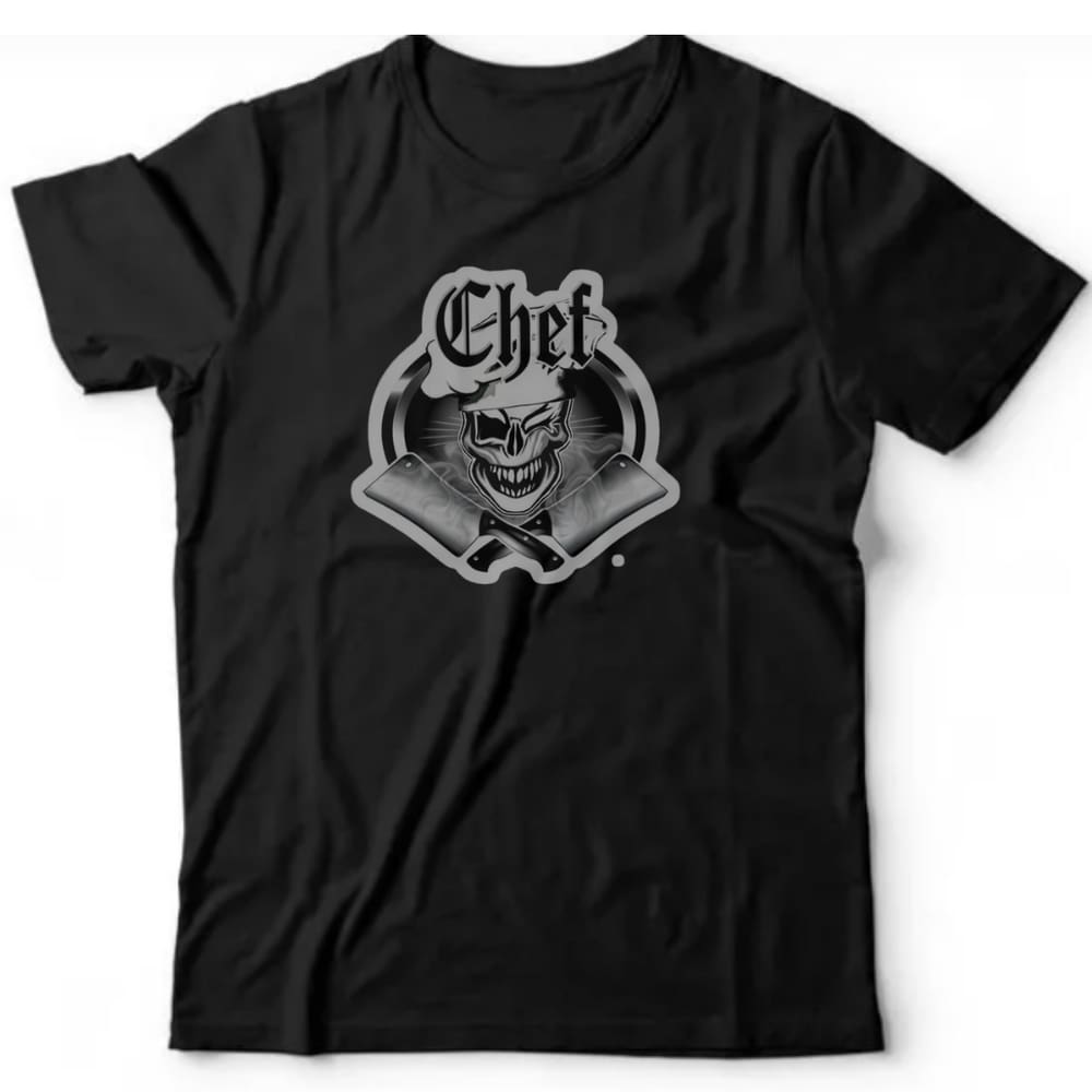 Camiseta algodão profissões -chef skull