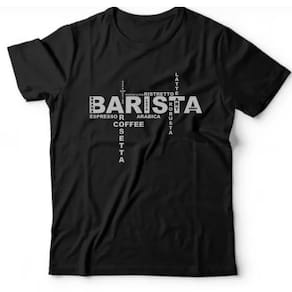 Camiseta algodão bebidas café - Palavras cruzadas: Barista