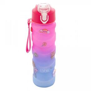 Garrafa Squeeze de Policabornato 1un 680ml com Cartelas de Adesivos Lyor