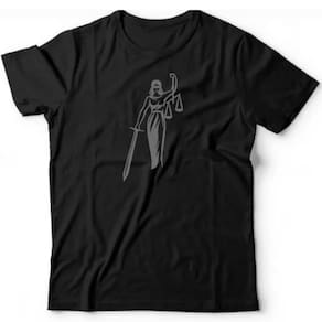 Camiseta algodão profissões -A justiça é cega