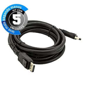 Cabo Displayport 8K - 3 Metros 120Hz - Kit Com 5