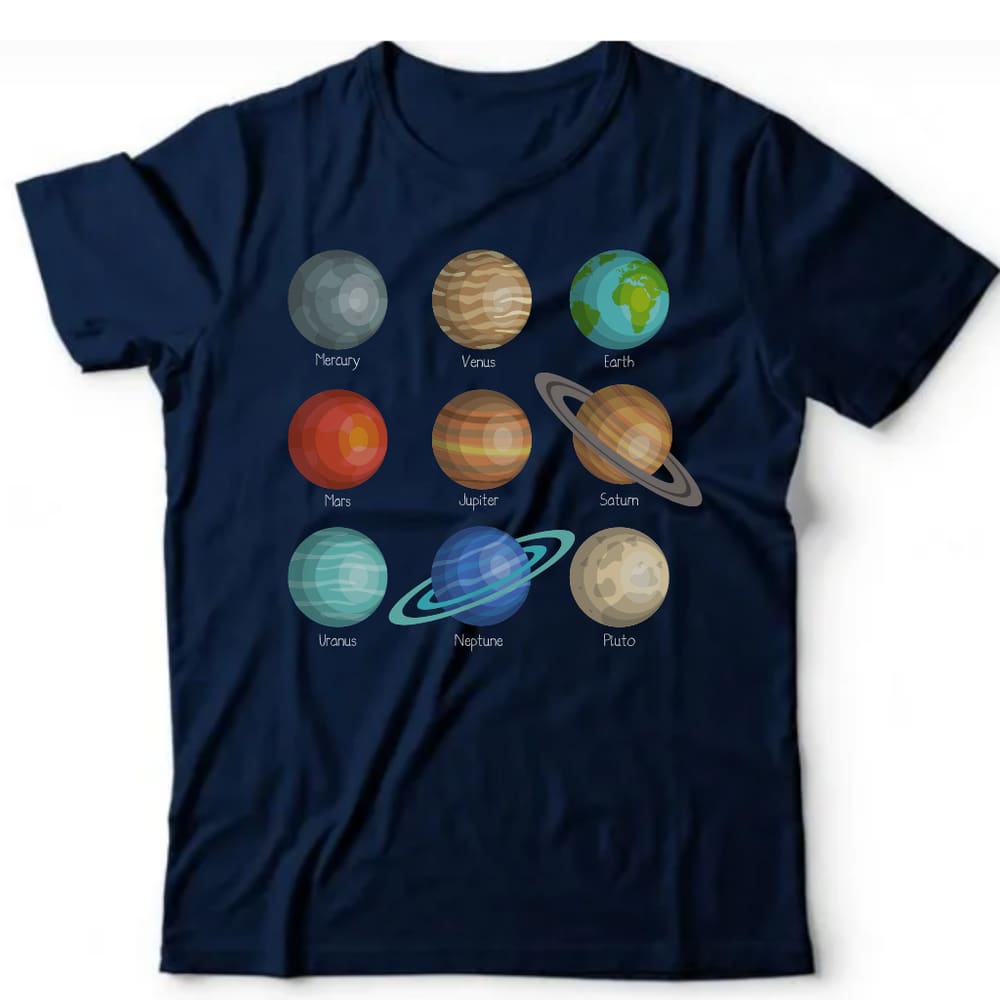Camiseta astronomia- Os 9 planetas