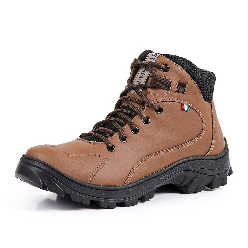 Bota Coturno Four Season com Cadarço Recortes e Sola Borracha Robusta