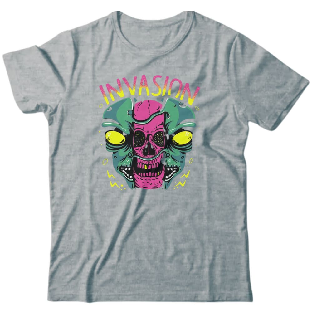 Camiseta algodão ufologia - Skull Alien