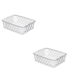 Kit 2 Caixa Cesto Organizador Multiuso Transparente 7X19X25 1119 Uninjet