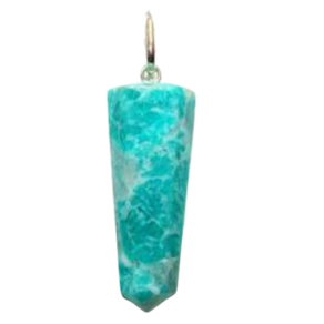 Colar Pontinha Pedra Natural Amazonita Montagem Prata 950
