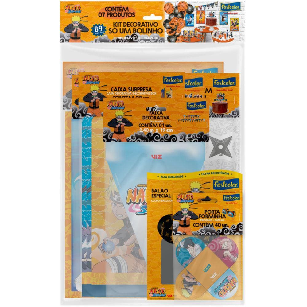 Kit Festa Naruto Completa Só Um Bolinho 90 Peças