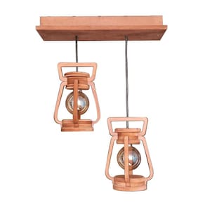 Luminária Lustre Pendente 2 Lampião 5 Peças 110/220 V