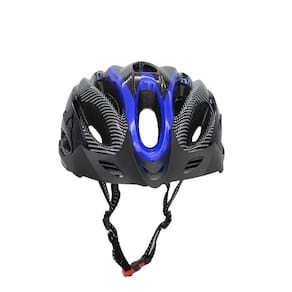Capacete Ciclismo Speed Preto/Azul Sinalizador Led Traseiro