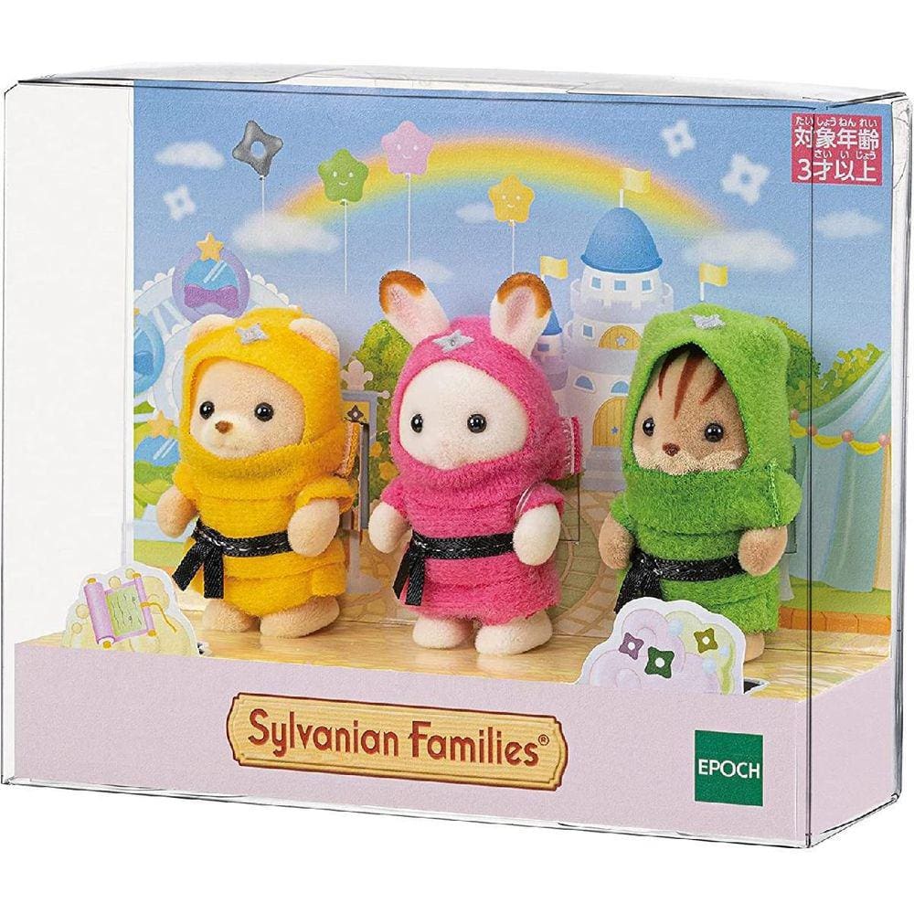 Boneca Sylvanian Families Baby Trio Ninjas Epoch Magia 5616