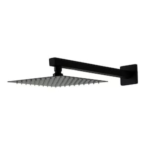 Ducha Chuveiro Slim 20X20 Preto Fosco Com Braço 36Cm