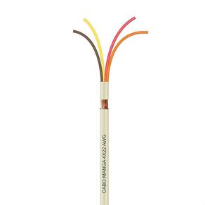 Cabo Manga 4X22 Awg - Com Blindagem Bege - 20 Metros