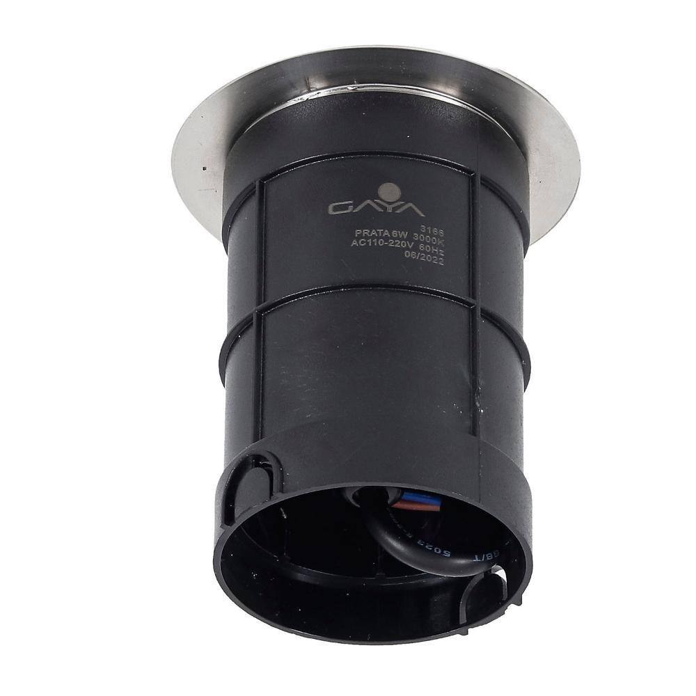 Embutido de Solo Cob 6w 3000k Biv Ip67 Preto Gaya