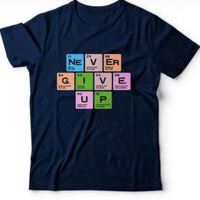 Camiseta ciência & tecnologia-Never give up
