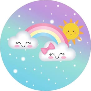 Painel Redondo 3D Sublimado Chuva De Amor Frd-2878