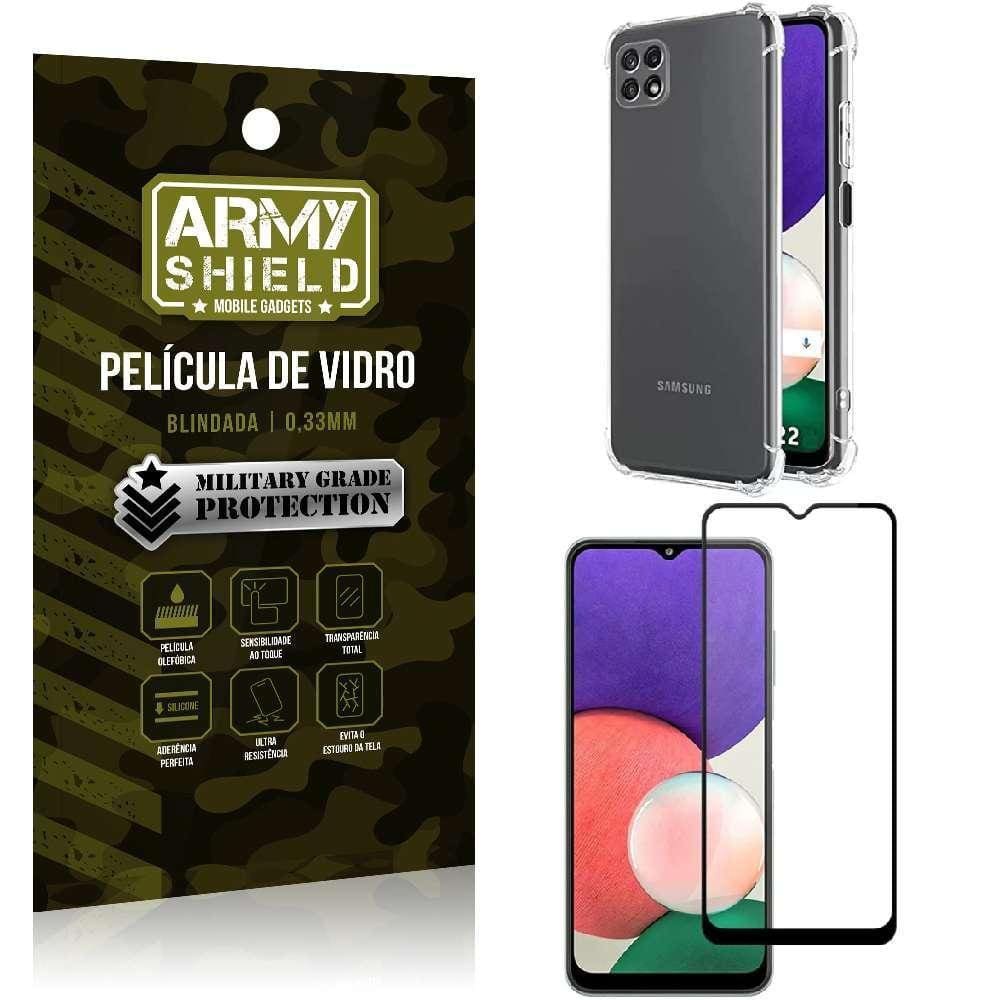 Capinha Samsung A22 5G Anti Shock + Película De Vidro 3D