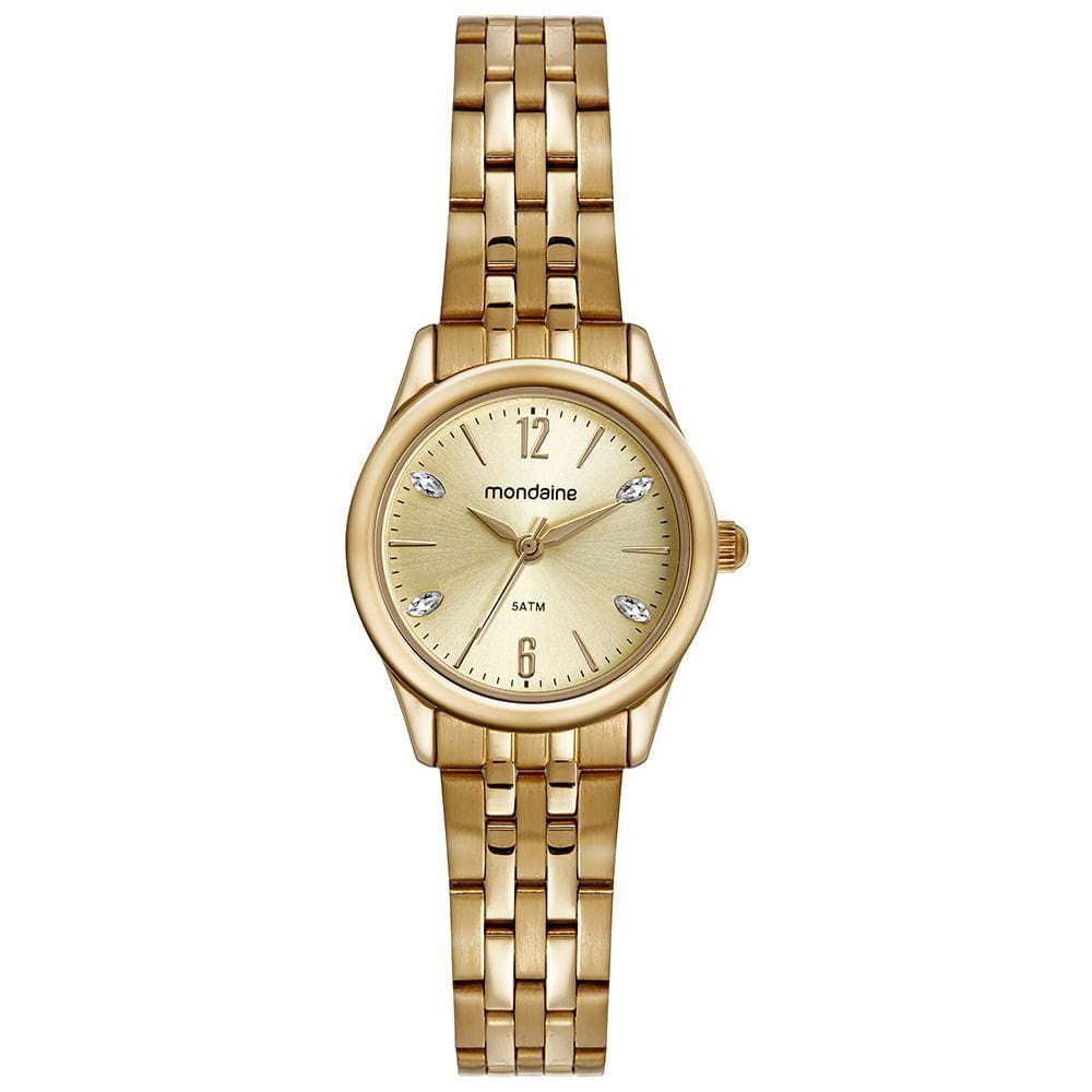 Relógio MONDAINE feminino analógico dourado 32587LPMVDE1