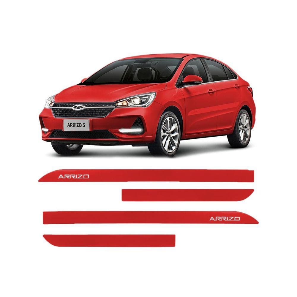 Friso Escrita Cromada Chery Arrizo 5 Vermelho Metálico