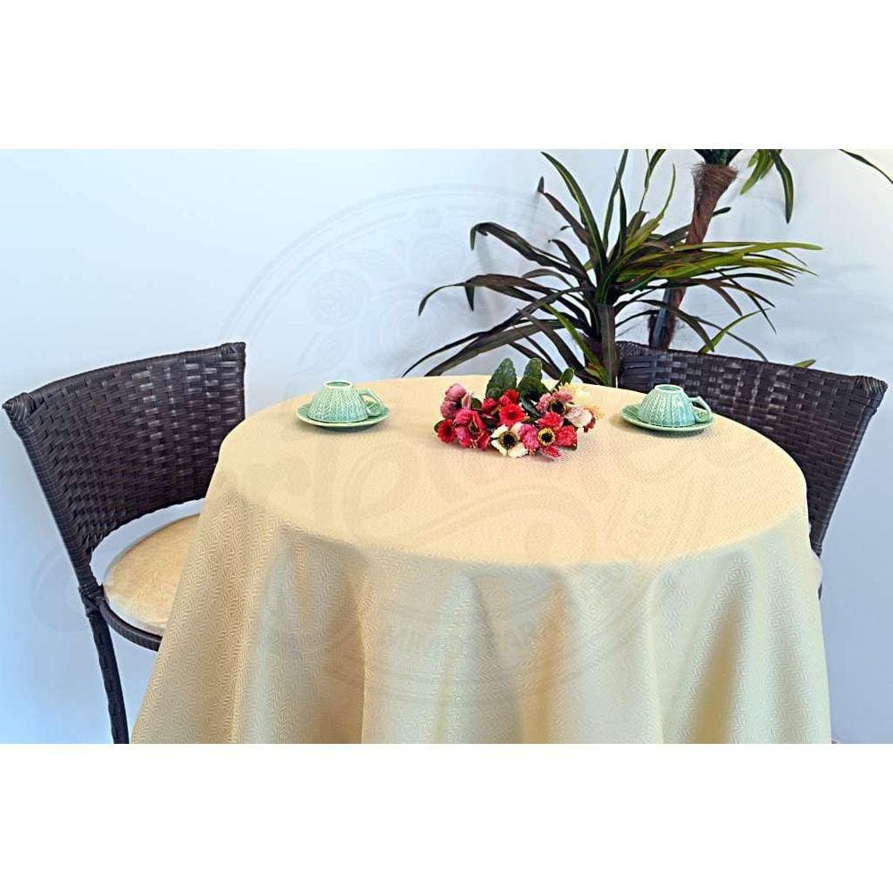 Toalha de Mesa Redonda em Oxford  - Bege