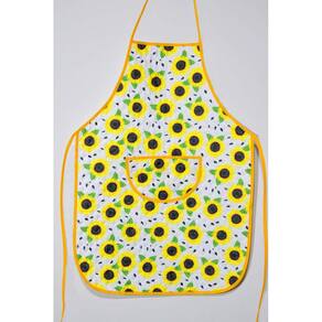 Avental de Cozinha Estampado com Plástico - Flor de Girassol