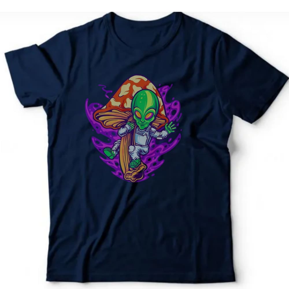 Camiseta algodão ufologia - Mushroom Alien