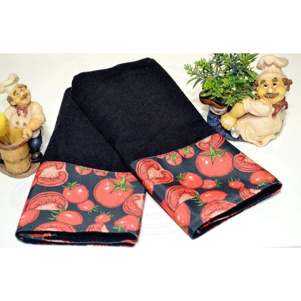 Kit Pano de Pratos com 2 pçs Black - Tomates
