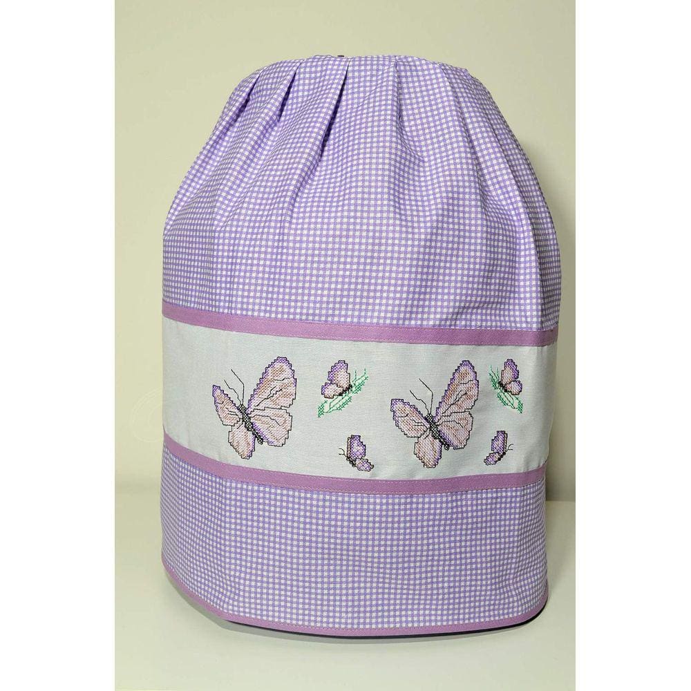 Capa de Botijão Xadrez - Borboletas