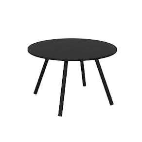Mesa Tampo Redondo 60cm Pés Palito Infantil Betina Preto Fosco/Preto