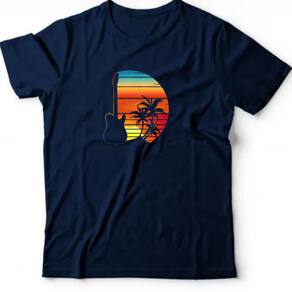 Camiseta algodão pets & natureza - Guitarra Sunset