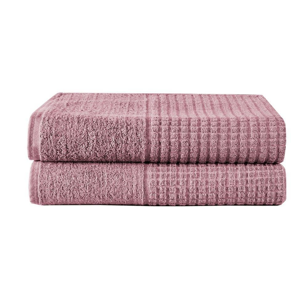 Kit 02 toalhas de banho viena rosa barroco