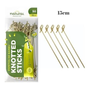 Espeto bambú knotted sticks lanches nozinho 15cm 50 unidades
