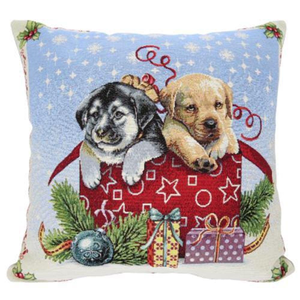 Capa De Almofada Cachorrinhos De Natal