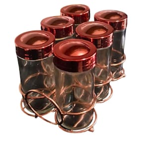 Kit Porta Tempero Rose Gold | 6 Recipientes | Elegante