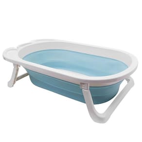 Banheira Baby Portátil Dobrável Flexível Azul 16945 - Buba