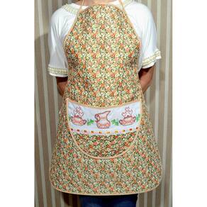 Avental de Cozinha Estampado - Floral Laranja
