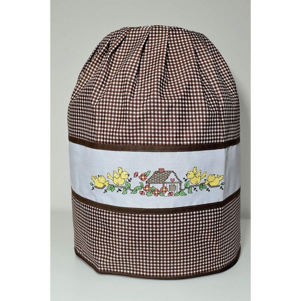 Capa de Botijão Xadrez - Passarinhos