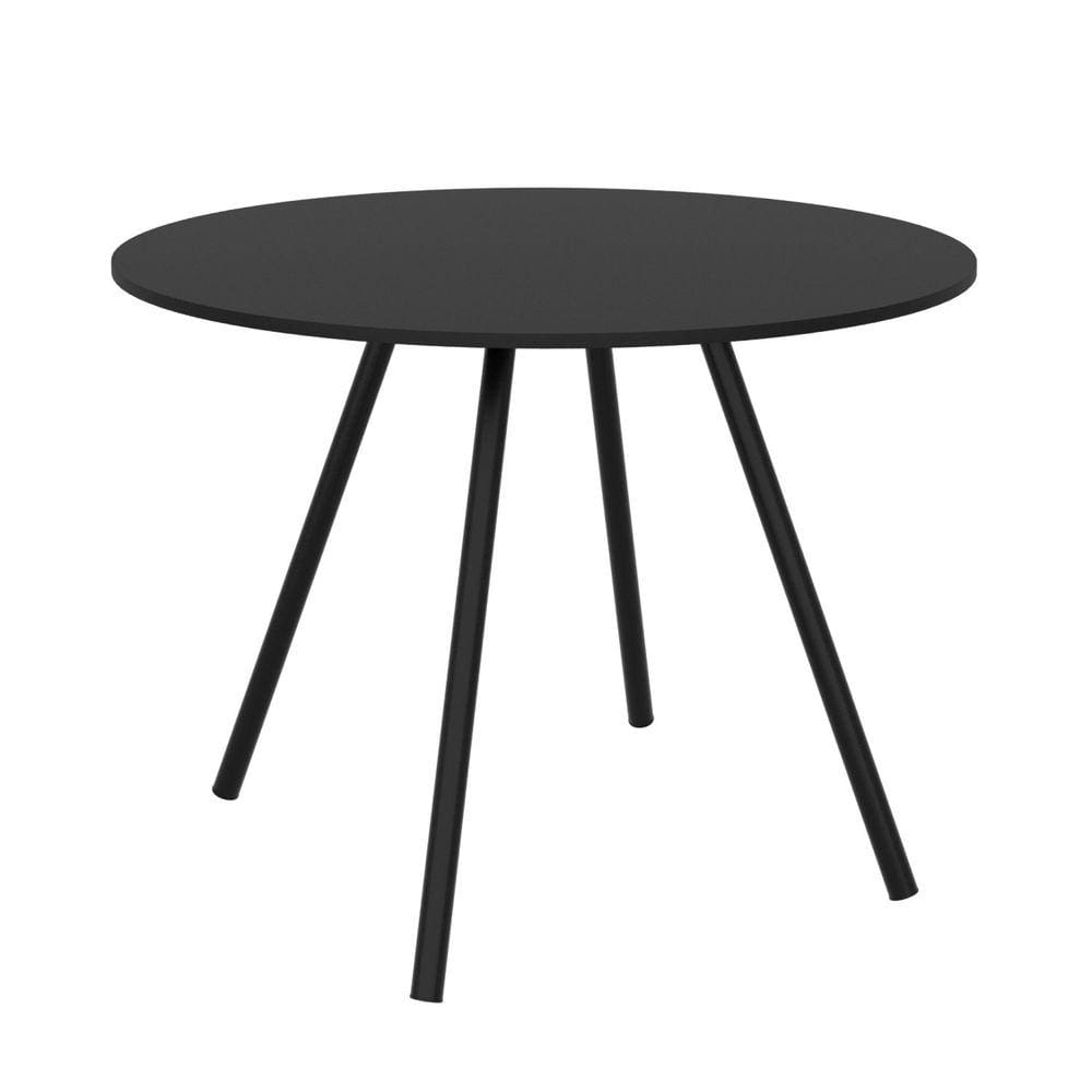 Mesa Redonda 90cm Pé Palito Débora Preto fosco / Preto
