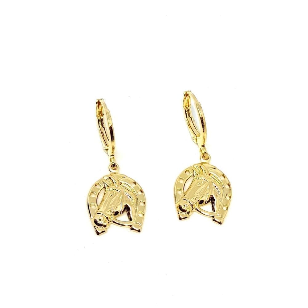 Brinco Belca Ferradura, No Banho De Ouro.