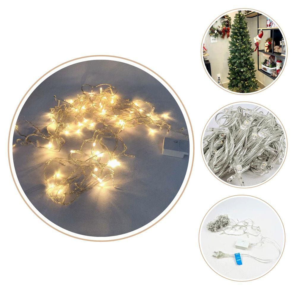 Pisca 100 leds Branco Quente 9m Fio Transparente 8 Funções