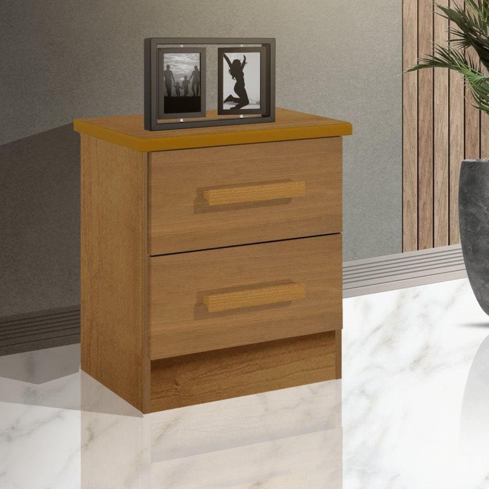 Mesa de Cabeceira 2 Gavetas Zeus Cinamomo