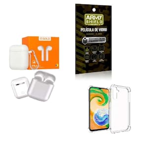 Kit Fone Sem Fio + Capinha Samsung A14 + Película 3D