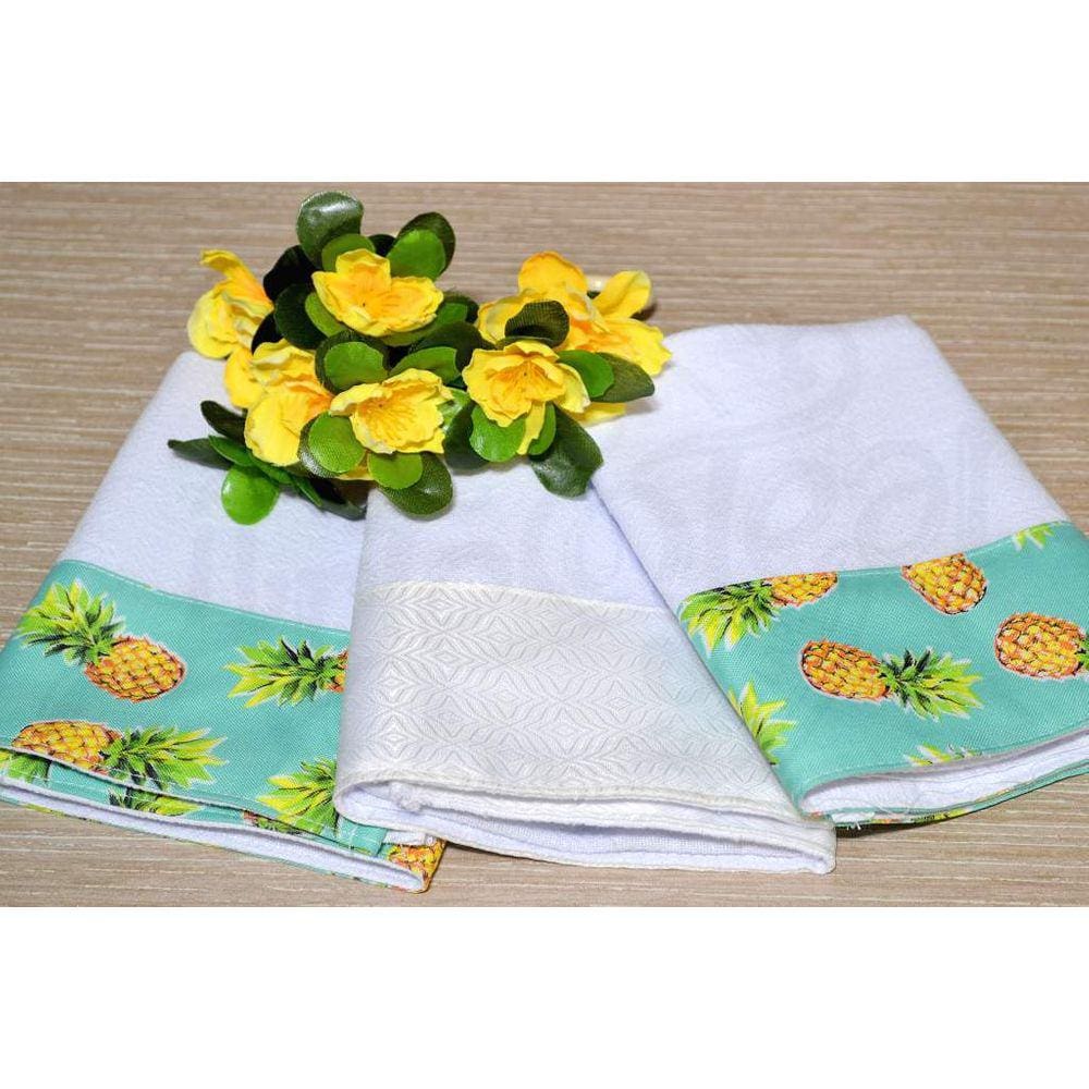 Kit Pano de Pratos 3 peças - Abacaxi