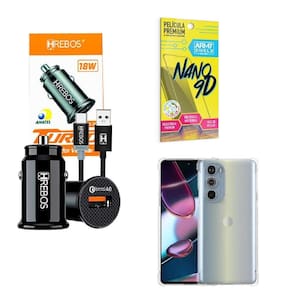 Kit Carregador Veicular + Capinha Motorola G32 + Película 9D