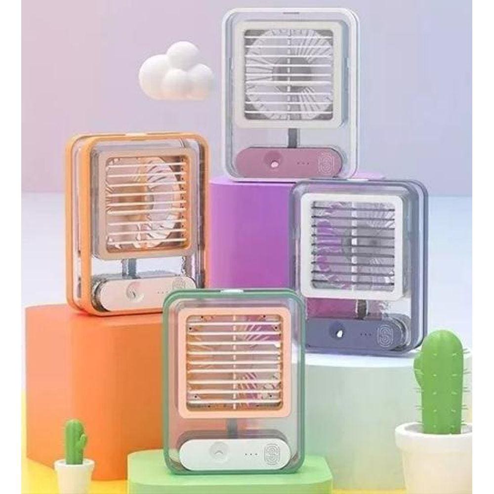 Mini Ventilador Umidificador USB com LED 3 Velocidades 600ml