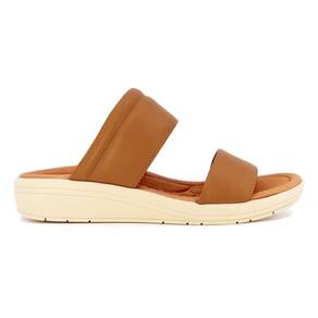 Tamanco Usaflex Feminino Couro Salto Anabela Elástico Casual AK0504