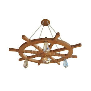 Kit 5 Lustre Luminária Pendente 85Cm Leme De Navio 4B